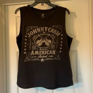 Johnny Cash women’s black tank top by Zion Rootswear Size L